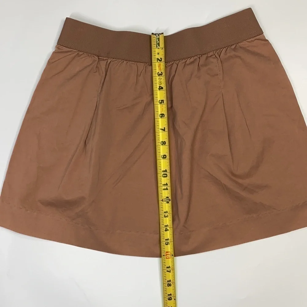 J.Crew Brown Pink Cotton Mini Skirt With Pockets Size 8